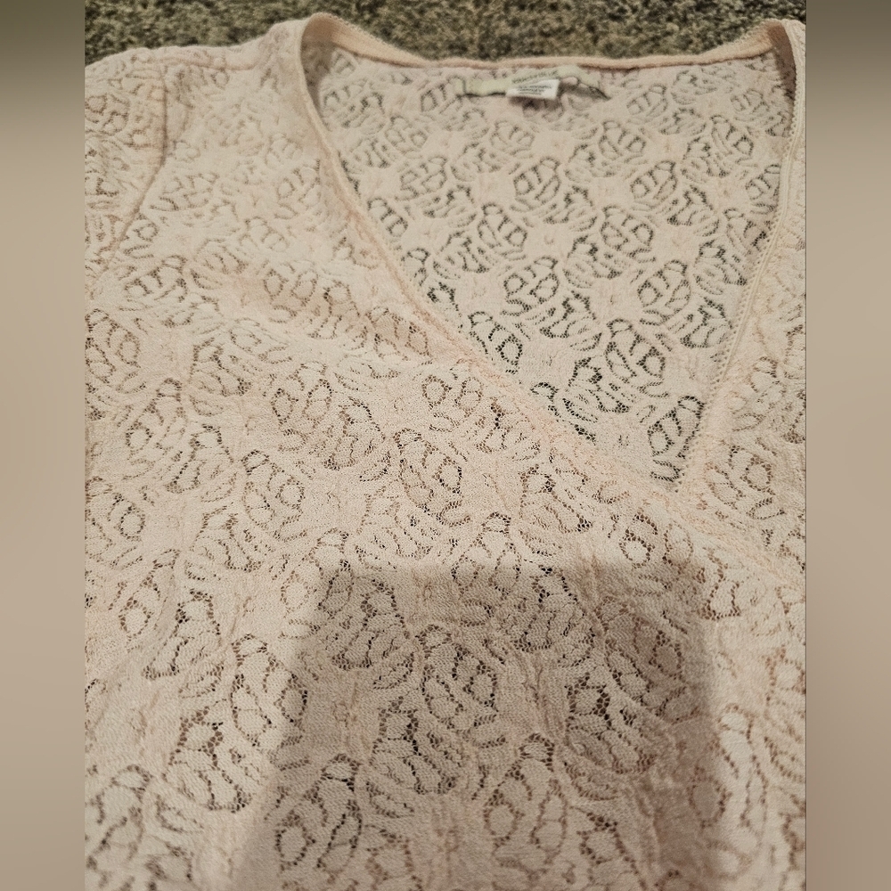 Kimchi Blue Pink Wrap Top V Neck Faux Wrap Cami Crop Top M - Picture 2 of 9
